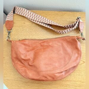 urban originals anthropologie leather bag with stitched strap